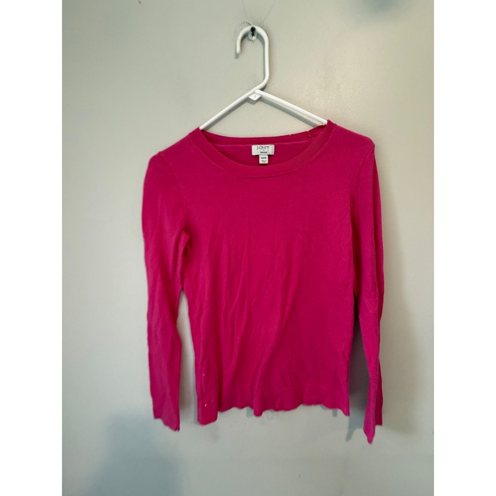 J.Crew Teddie Sweater Pink 100% Cotton Crewneck Pullover XXS
